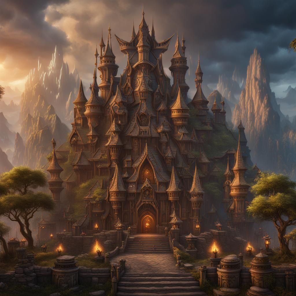 Detailed Warcraft Matte Painting in Deep Color