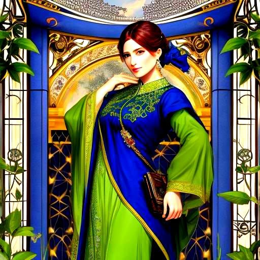 Elegant Art Nouveau Style Composition