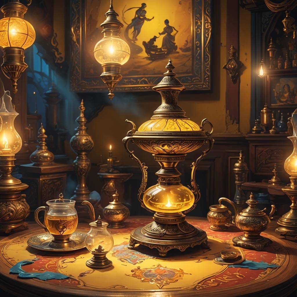 Glowing Gas Lamps and Aladdin's Lamp