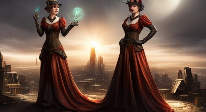 Steampunk Woman: Fantasy Concept Art