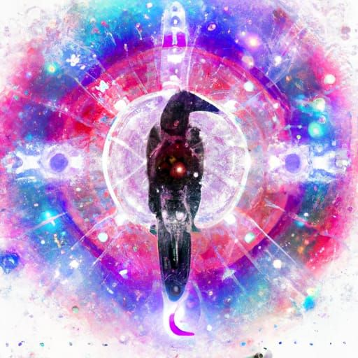 Medieval Crow: Holographic Astral Illustration