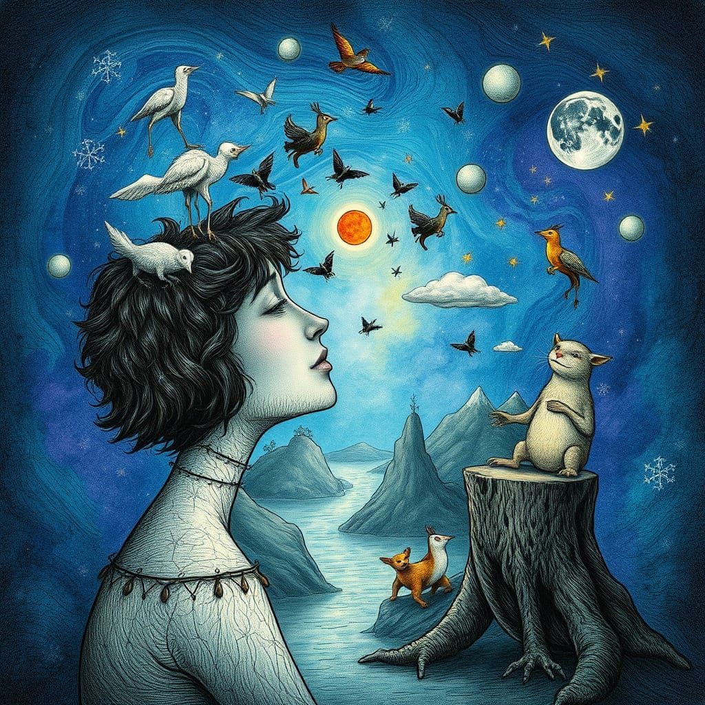 Dreamlike Illustration of an Inner World