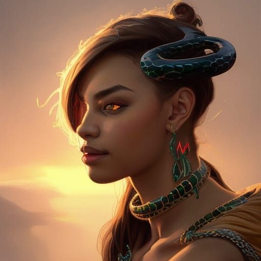 Aeolian Princess Portrait with Emerald Eyes, Detailed Art