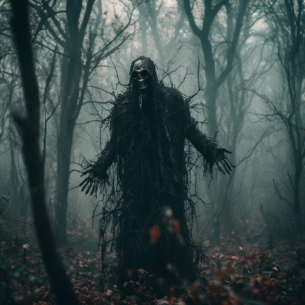 Demonic Figure Rises from Dark Forest