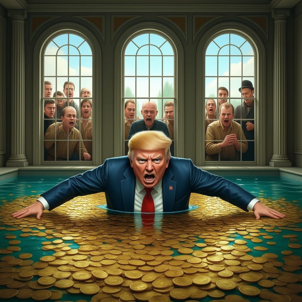 Man Swims in Gold Coins in White House Pool