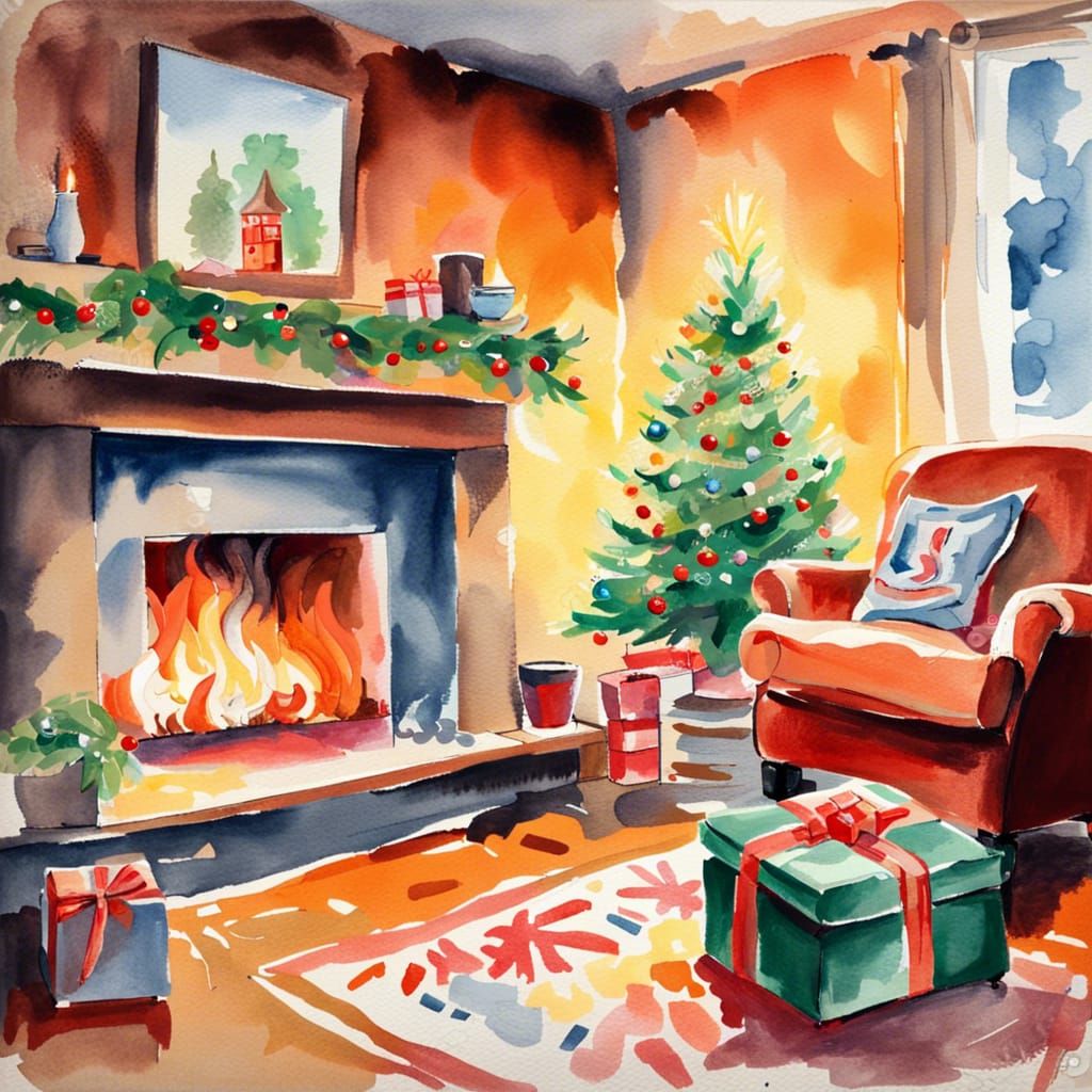 Christmas Fire Place