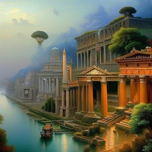 Ethereal Ancient Rome in Luminist Style