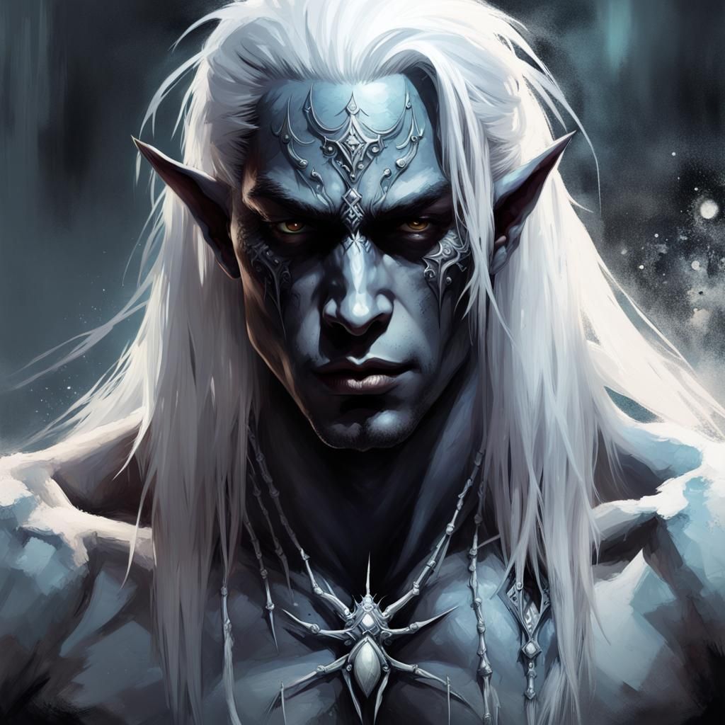 Drow High Magician in Fantasy Splash Art