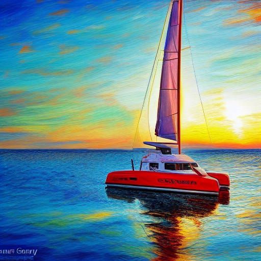 Catamaran in Professional Photography Style
