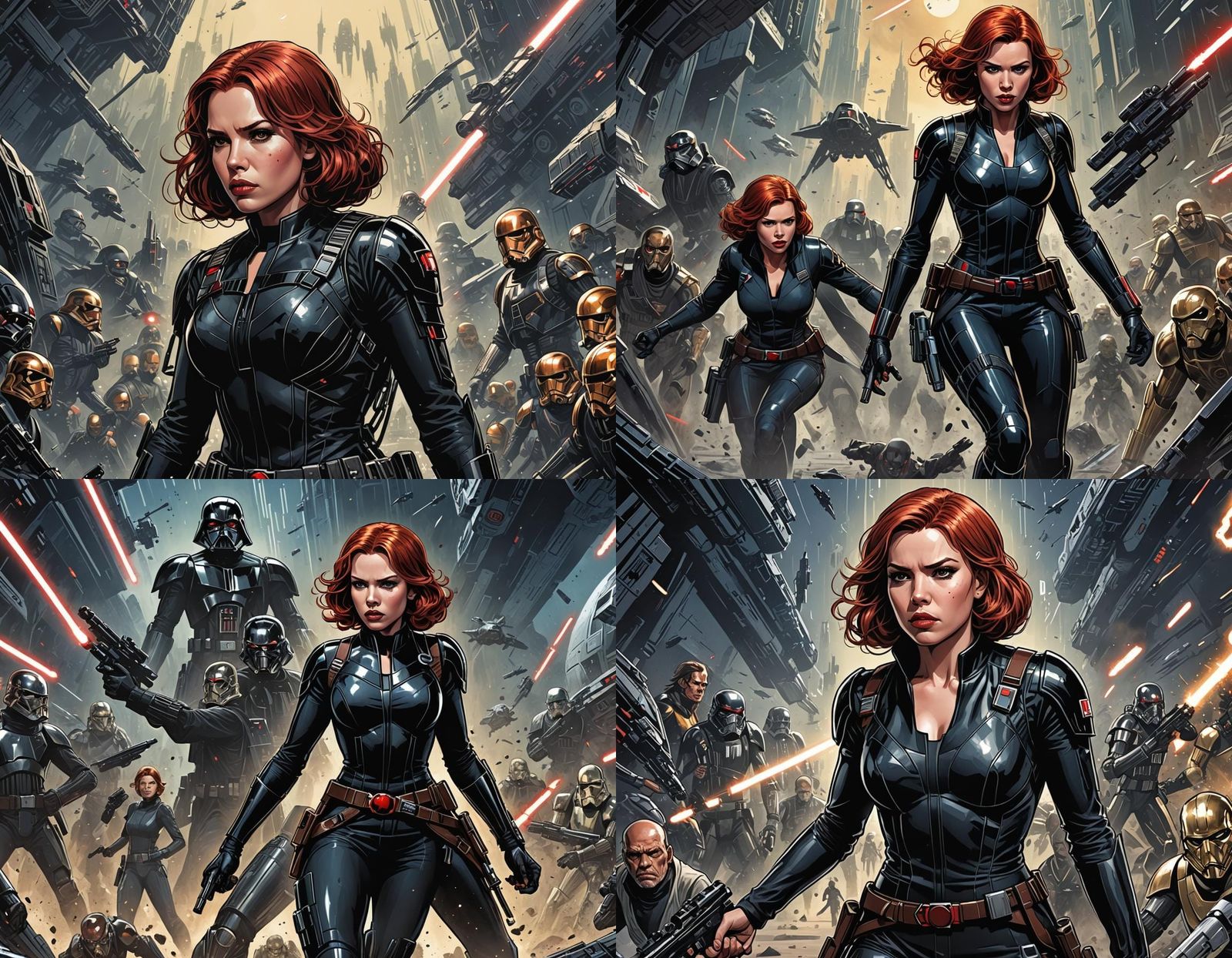 Black Widow as Star Wars Comic Art