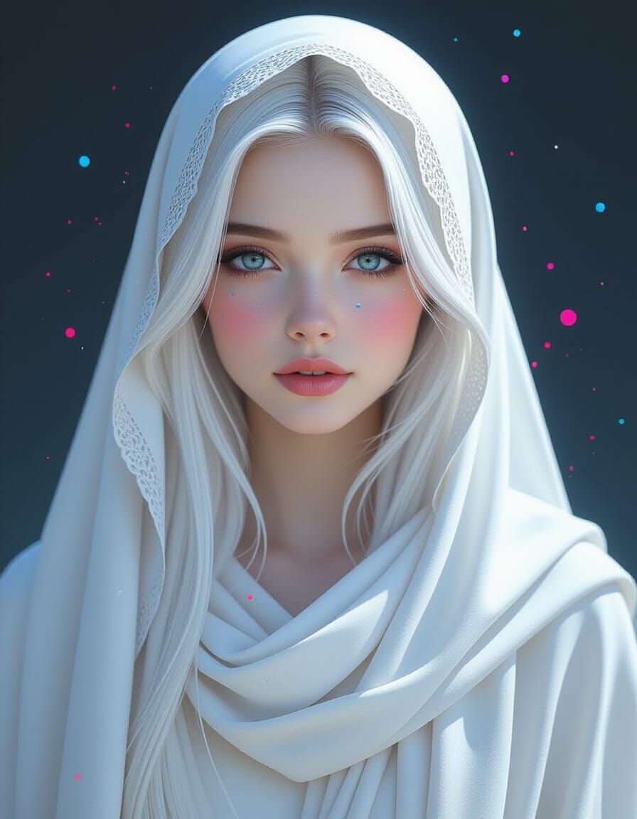 Ink Splattered Woman in a Hyperrealistic Digital Painting