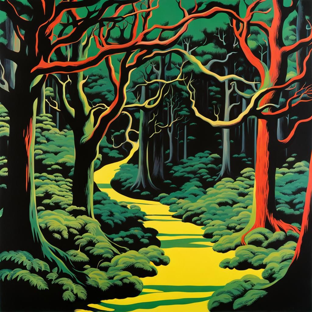 Eldritch Forest in Pop Art Style