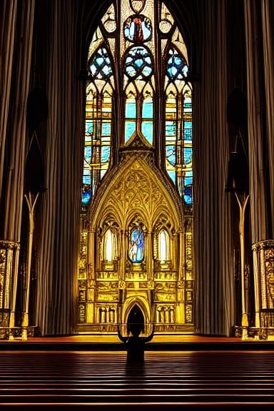 Man Praying in Opulent Cathedral