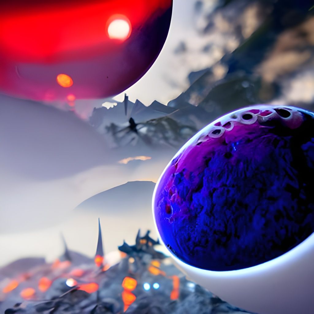 Purple Planet with Spacebase and Moon, Concept Art