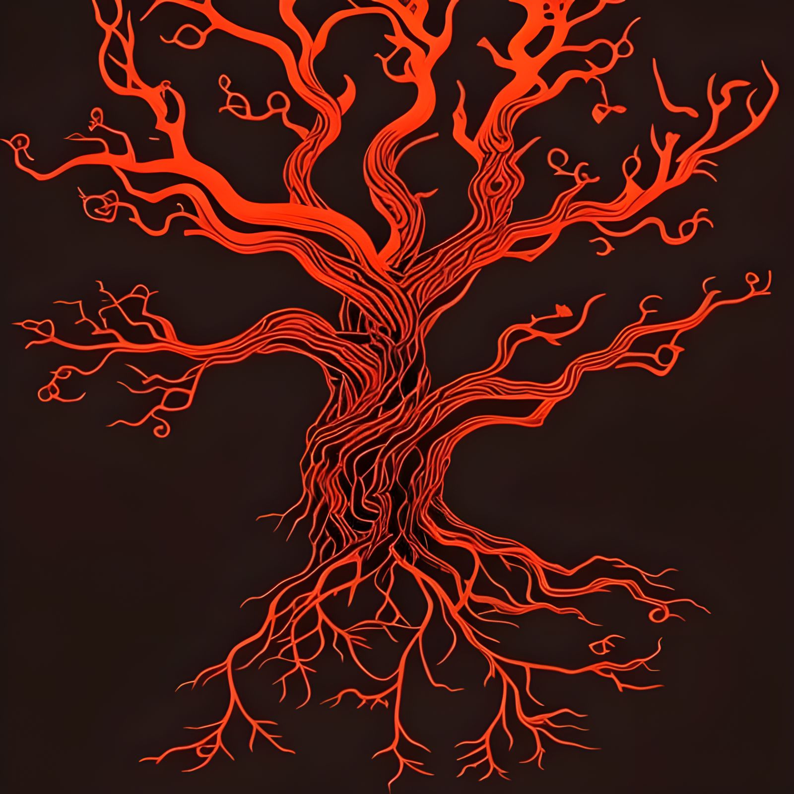 Escher-Inspired Blood Tree of Unknown Origin