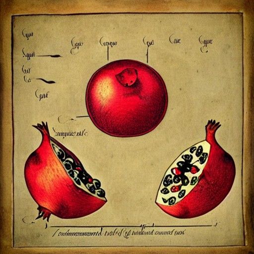 Renaissance Diagram of a Pomegranate Heart