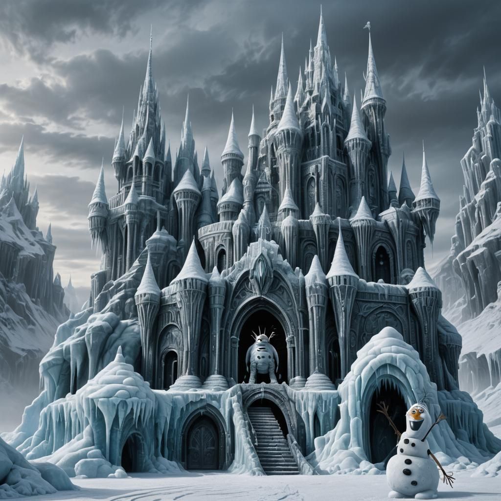 Elsa's Ice Castle in Giger Style