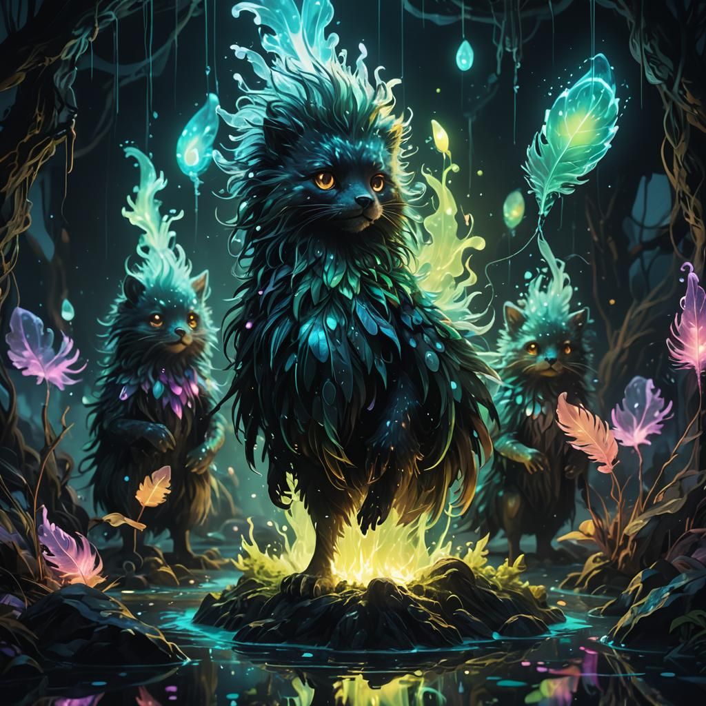 Centaurs in Bioluminescent Liquid World