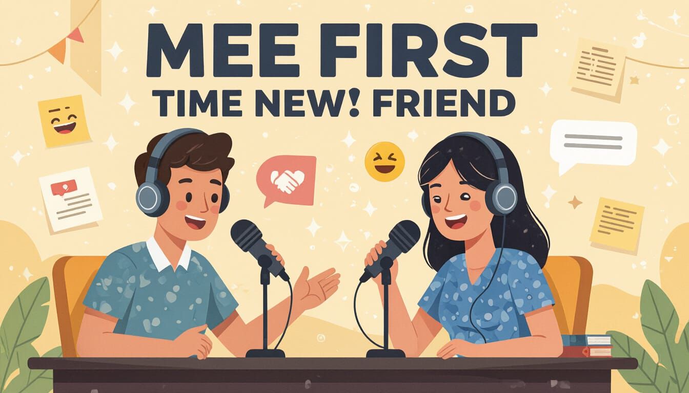 Friendly Podcast Hosts Chatting About Meeting New Friends