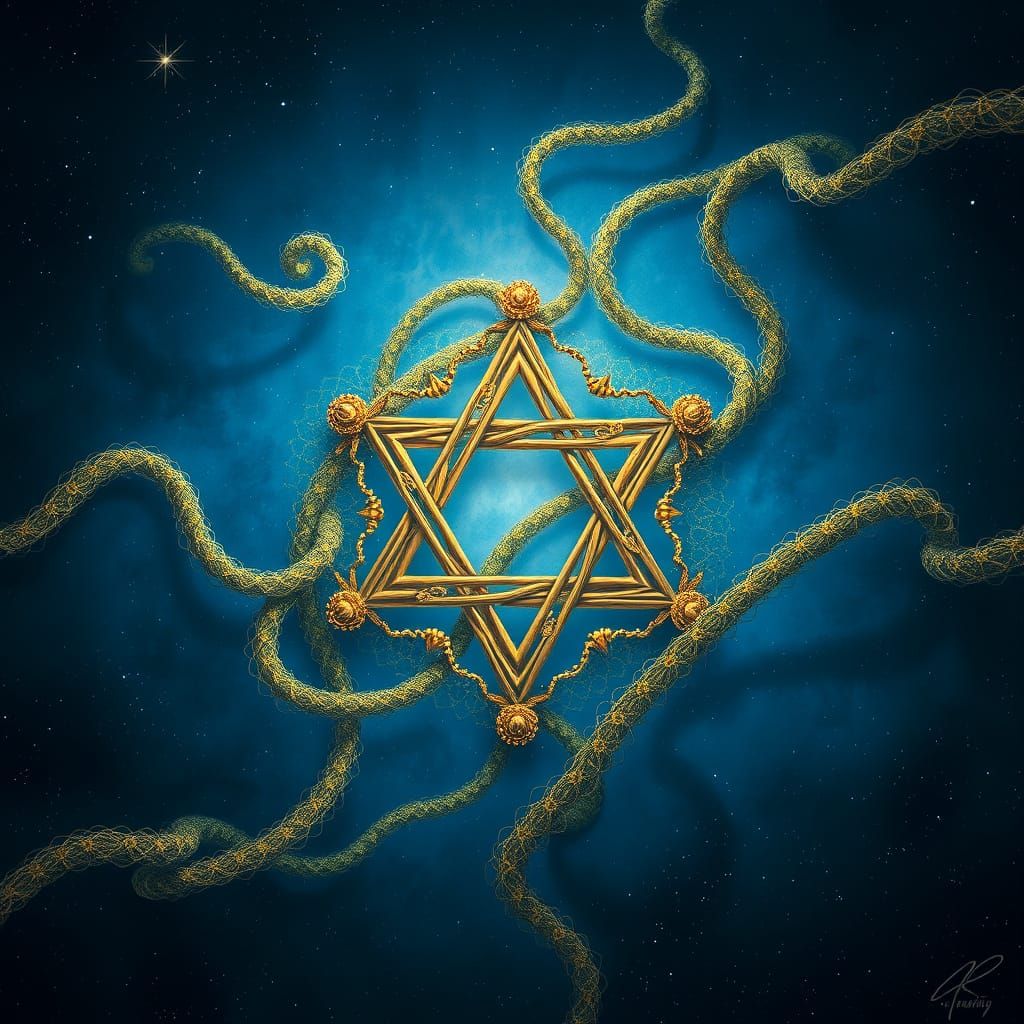 Golden Star of David in Cosmic Dance of DNA