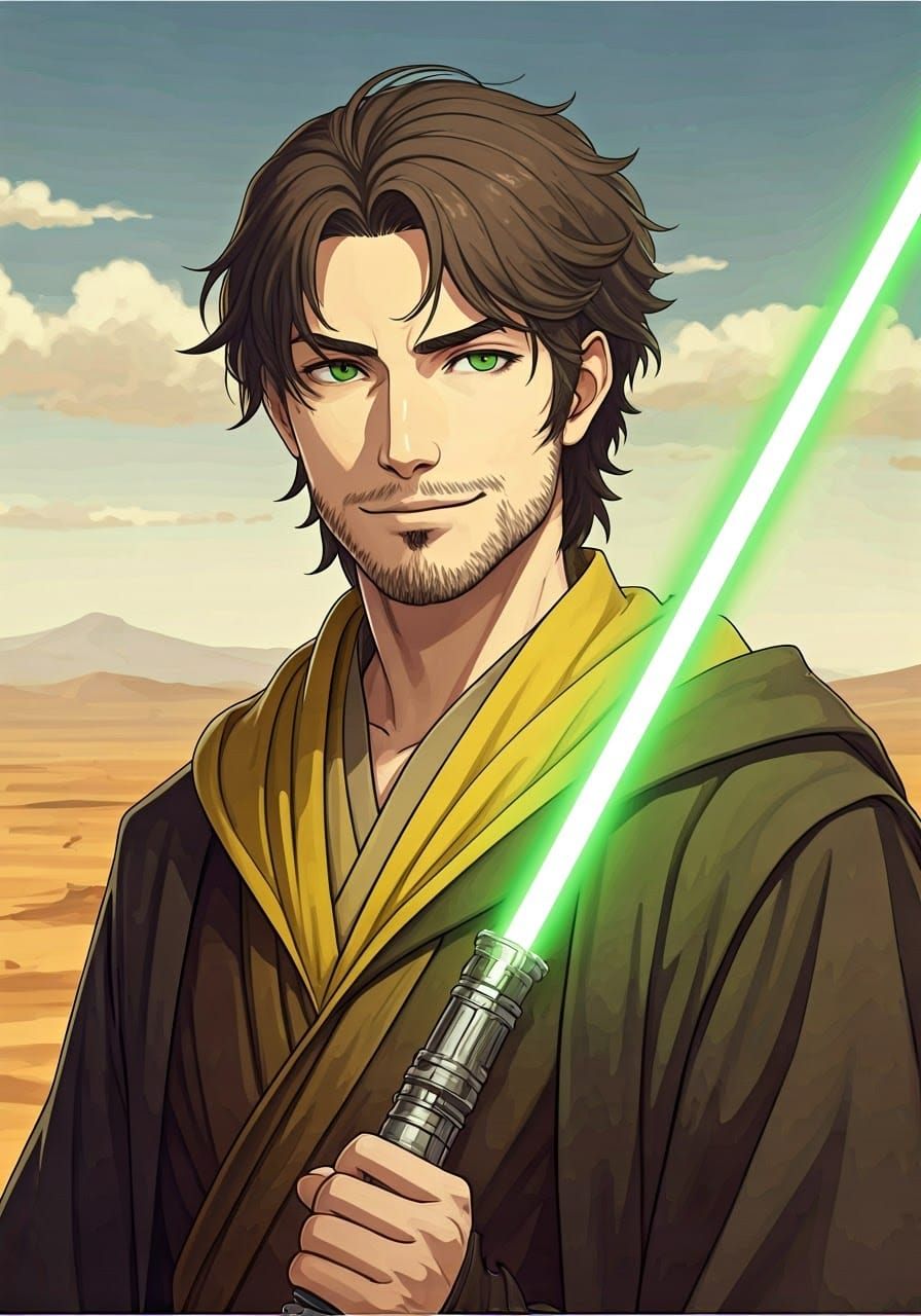 Claude as Jedi Knight in Anime Style