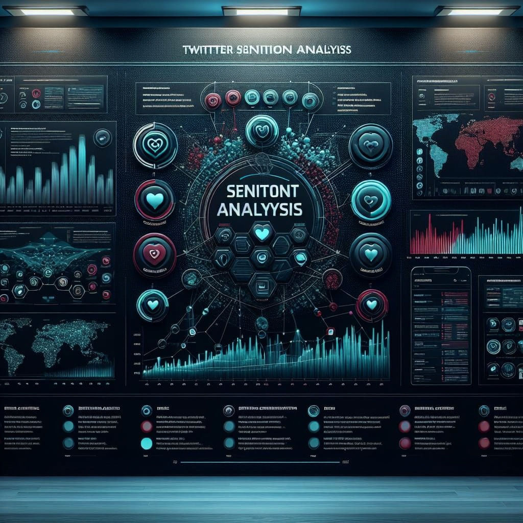 Twitter Sentiment Analysis Dashboard in Dark Theme