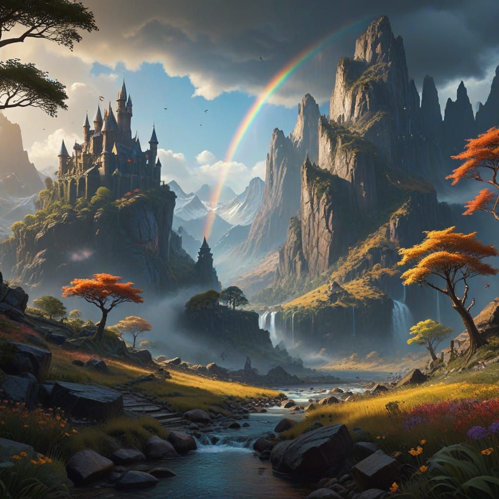 Majestic HDR Landscape with Vibrant Colors and Intricate Det...