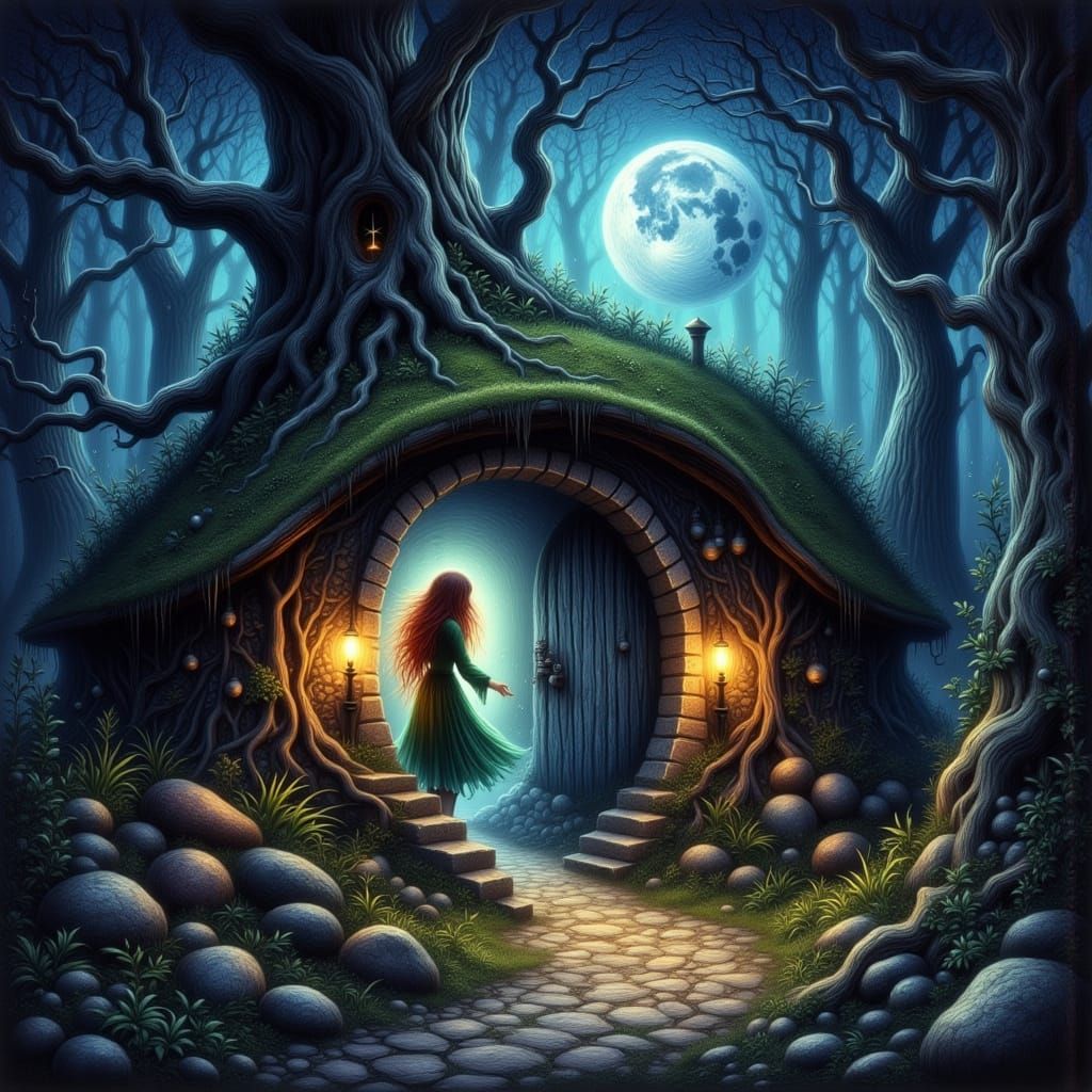 Enchanted Hobbit Hole in Witch's Forest