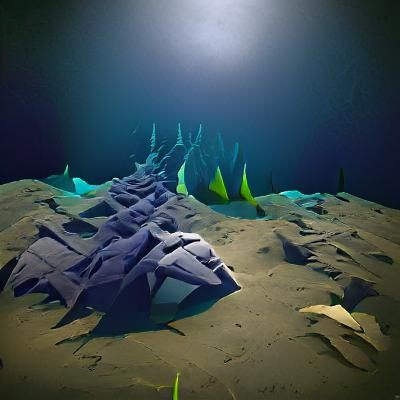 Mariana Trench: Low Poly Deep Sea Art