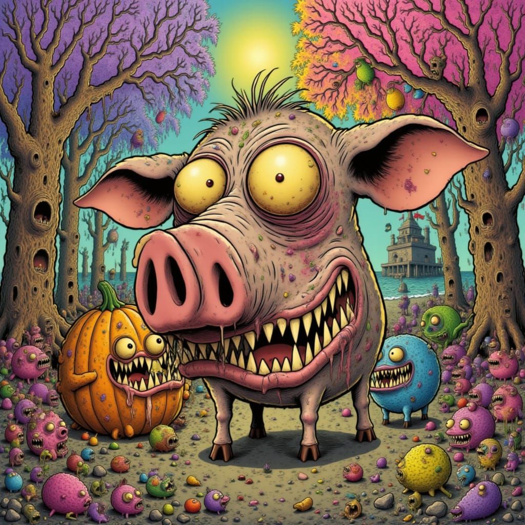 Neo-Impressionist Oil Painting with Thick Textured Paint