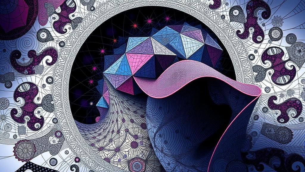 Abstract Vector Art with Fractal Geometry and 3D Shading