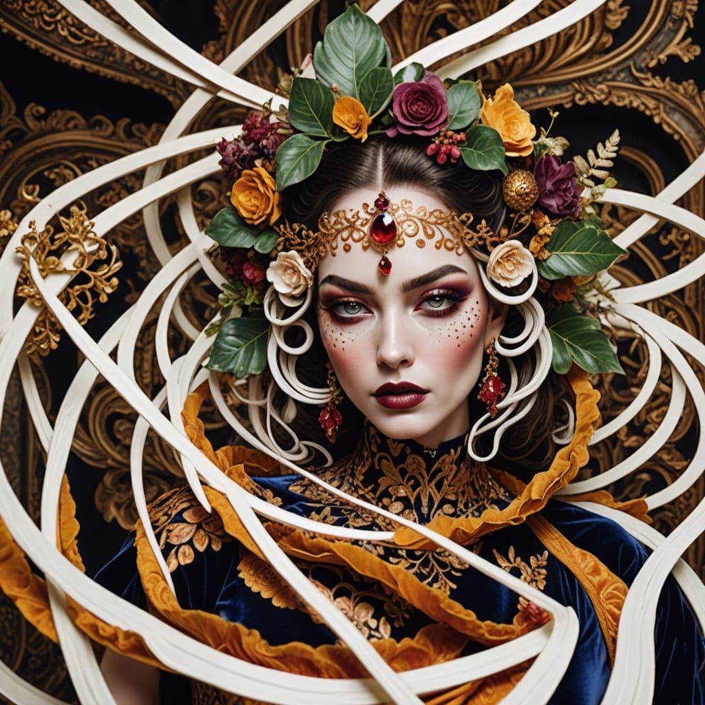 Elegant Woman in Baroque Splendor