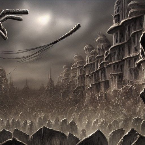 Army of Spiders in Detailed Matte Painting