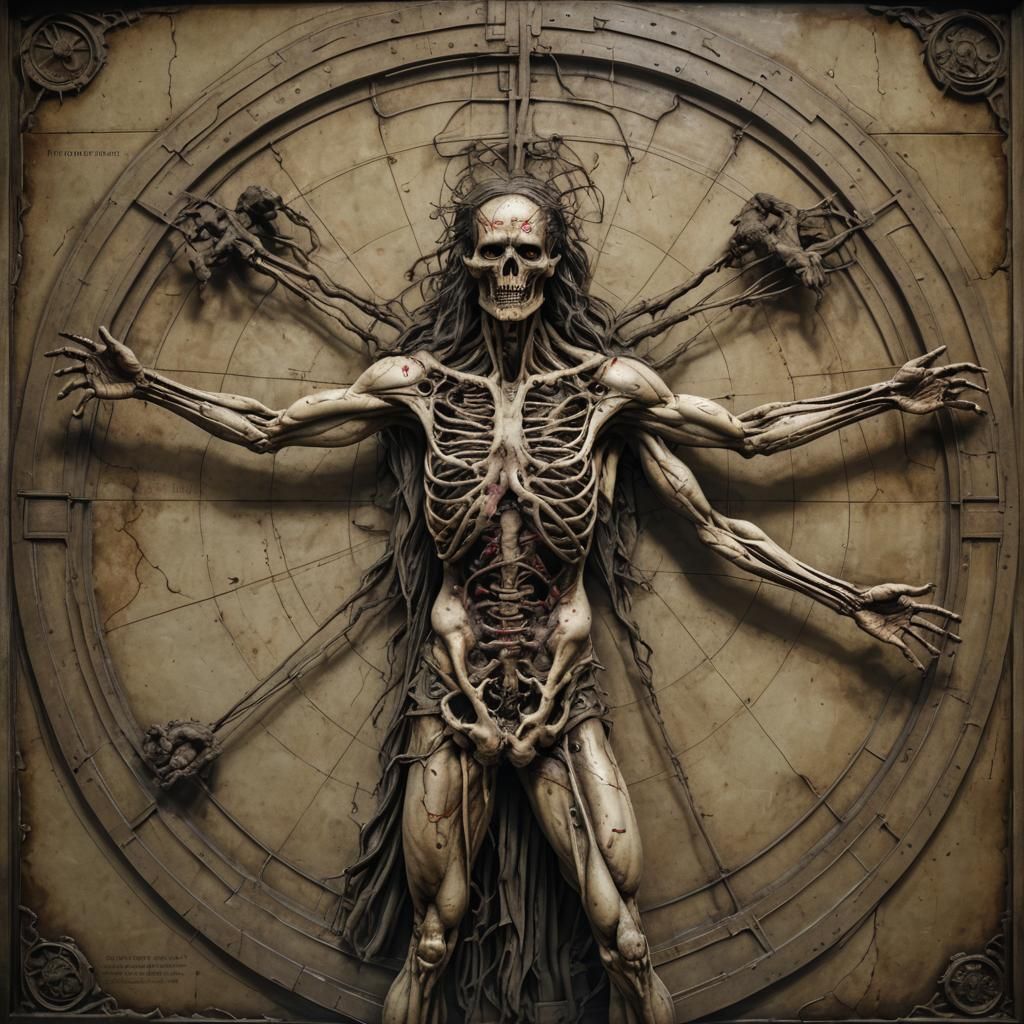 Hyperrealistic Vitruvian Zombie in High Definition