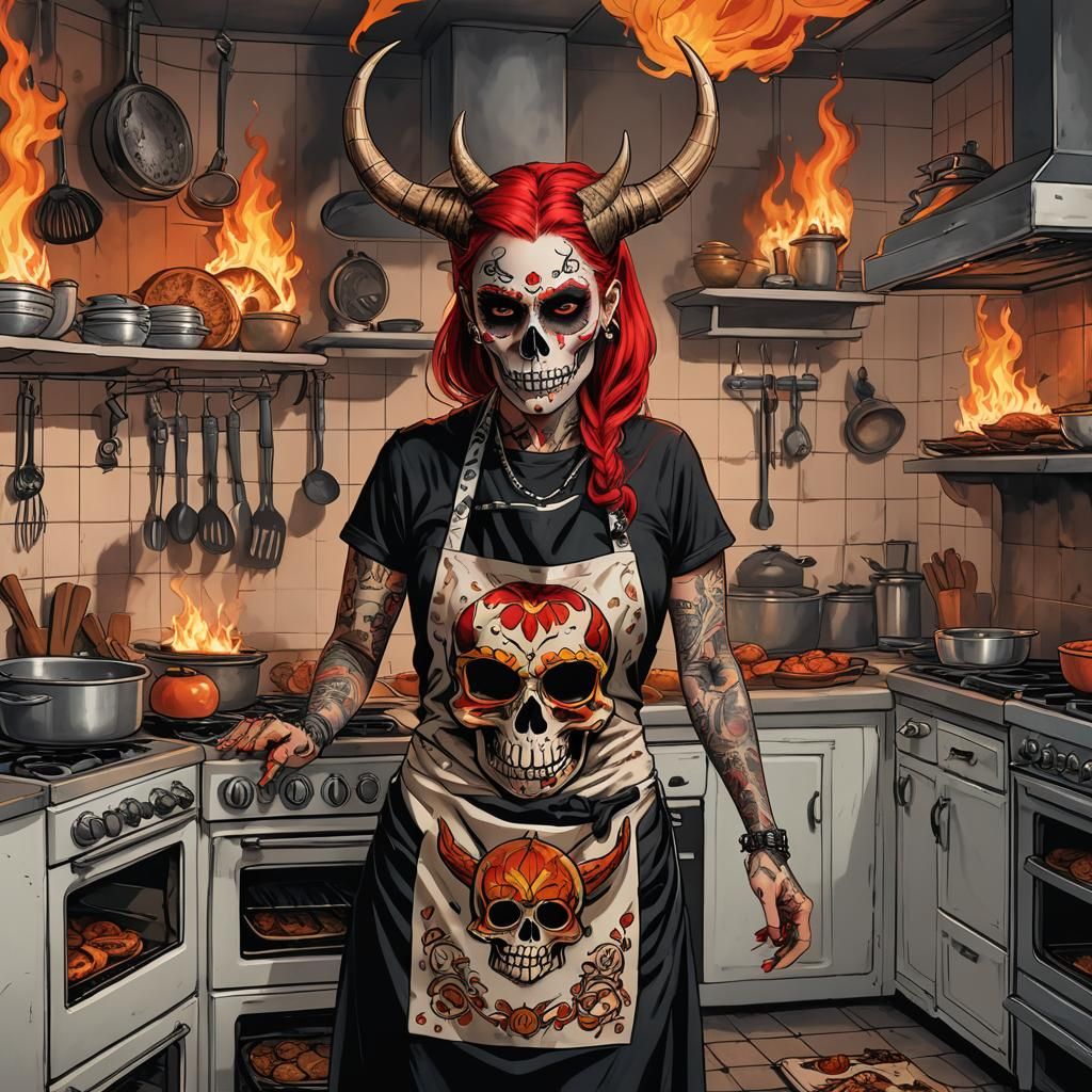 Day of the Dead Woman in Comic Book Style