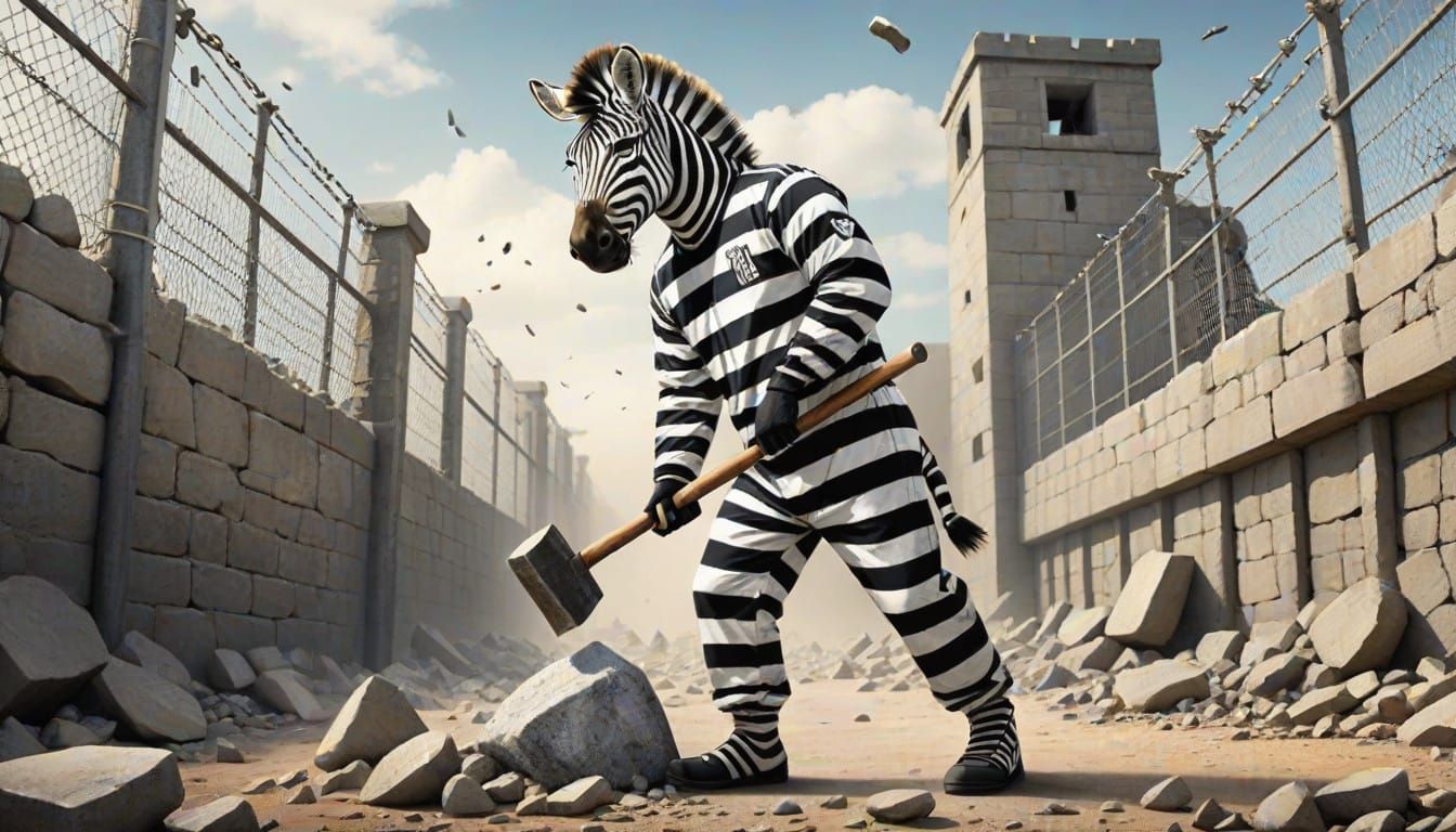 Prisoner in Maximum Security Penitentiary Sledgehammer Break...