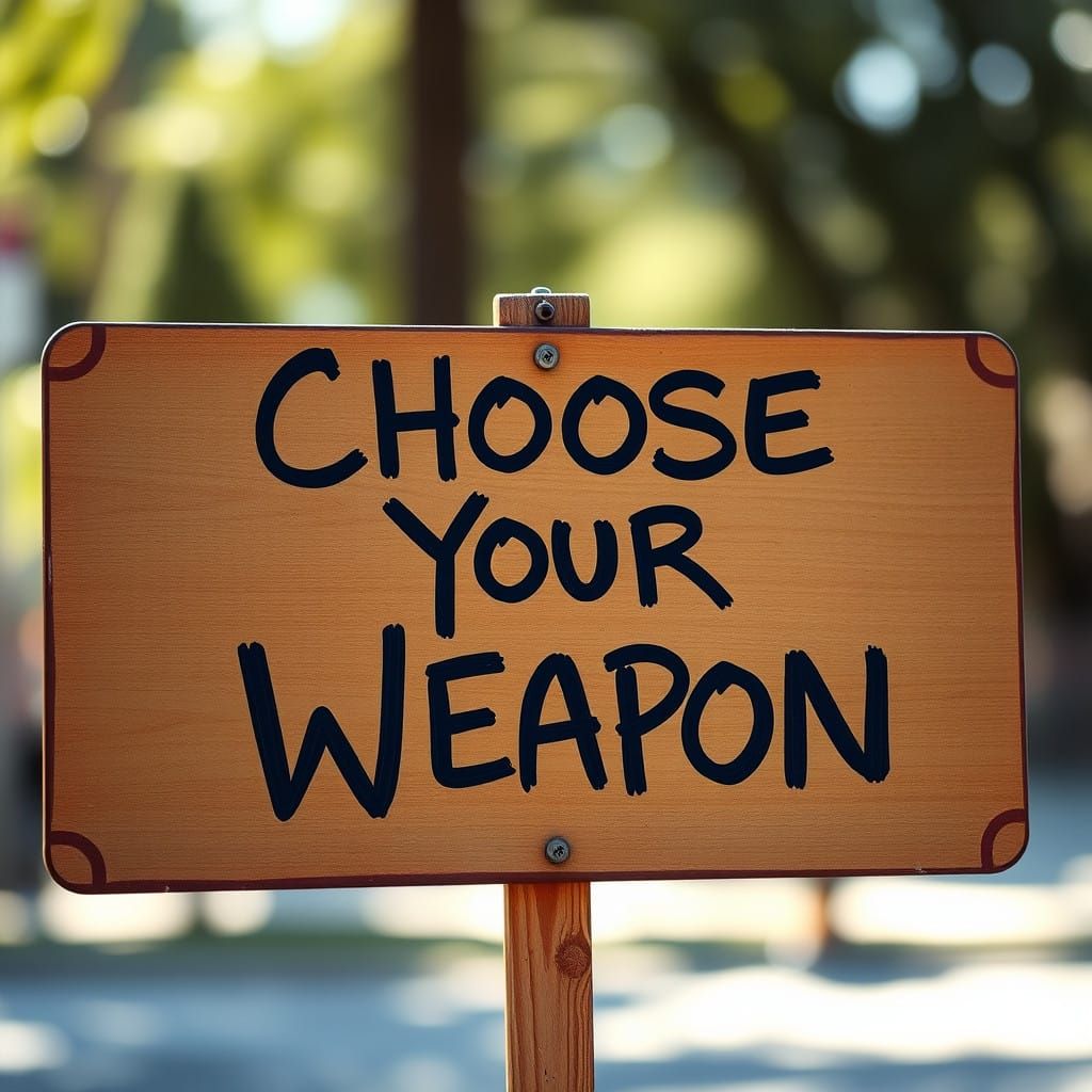 Vibrant Sign Written in Firearms in a Professional Studio Se...