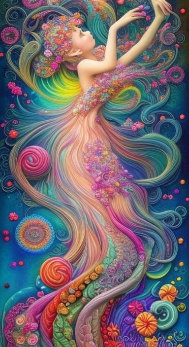 Enchanted Candy Shop with Lace Candy and Colorful Inks