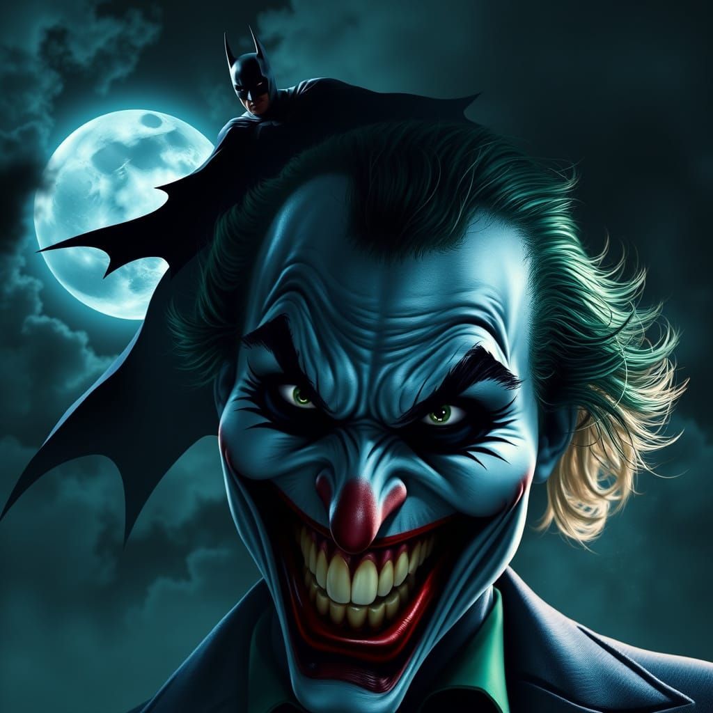 Ethereal Confrontation: Joker vs. Batman in Dark Fantasy