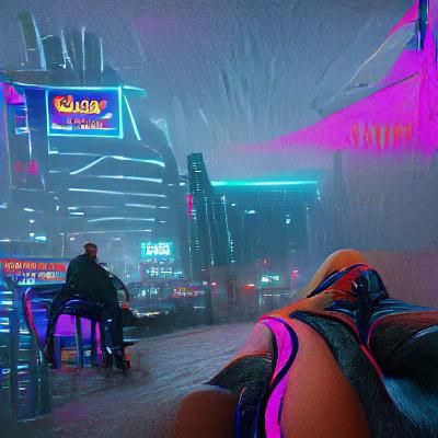 Neon Cityscape in Cyberpunk 2099 Style