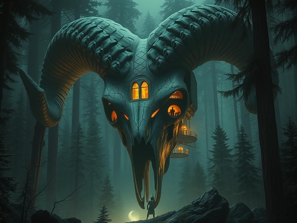 Forest Sanctuary in Giant Ram Skull