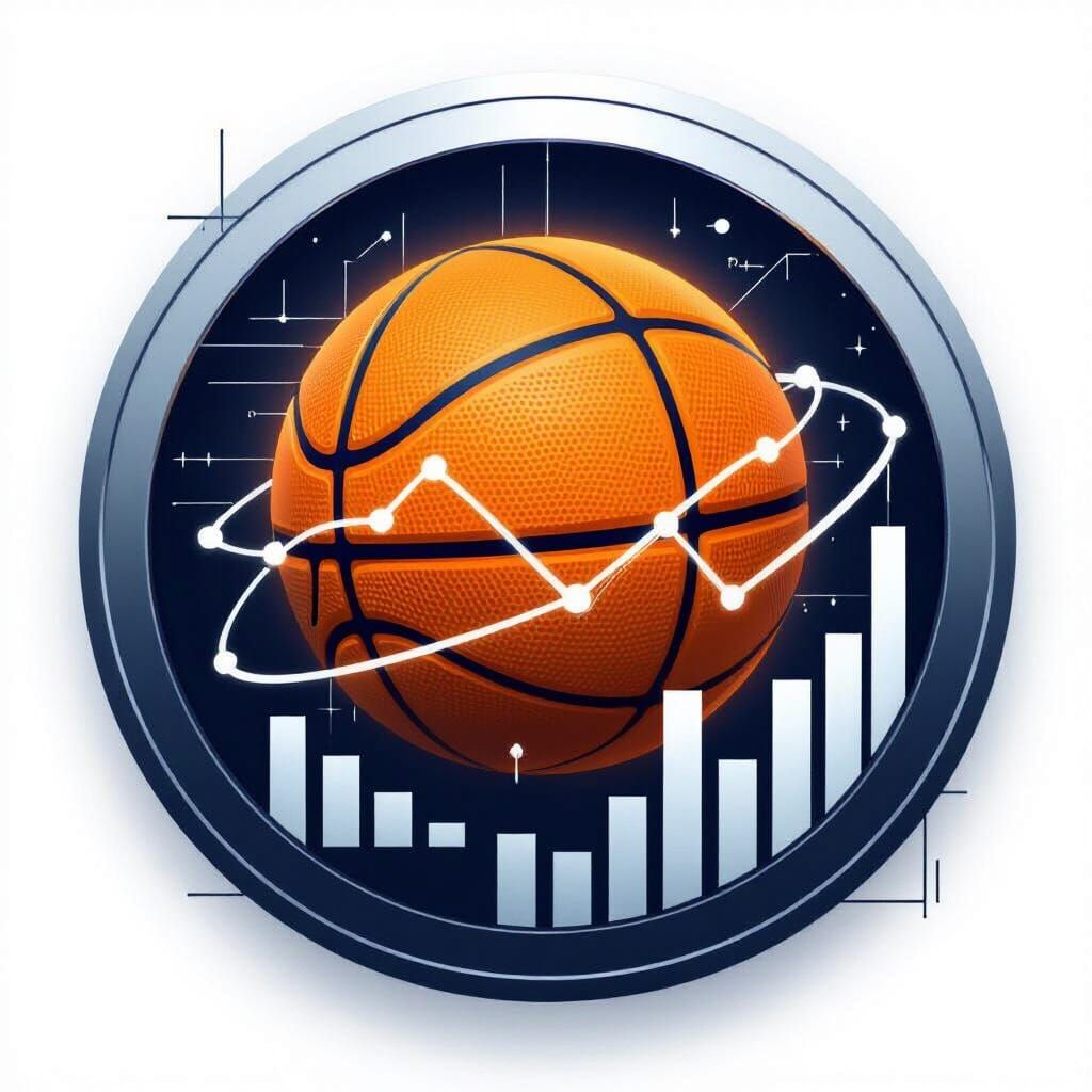 Basketball Data Analysis Logo in Futuristic Style