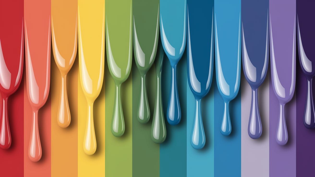 Glossy Paint Drops in Vibrant Colors