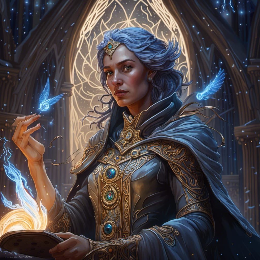 Magical Truthwatcher Lady in Hyper-Realistic Style