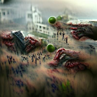 Detailed Matte Painting of a Zombie Horde