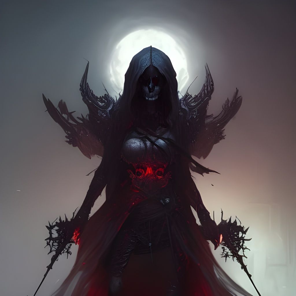 Crimson Moon Assassin in Dark Fantasy Style
