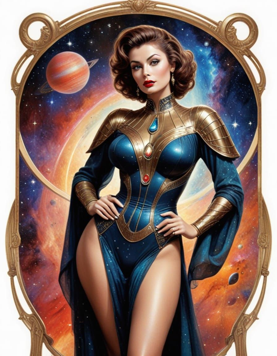 Alluring Art Nouveau Space Siren