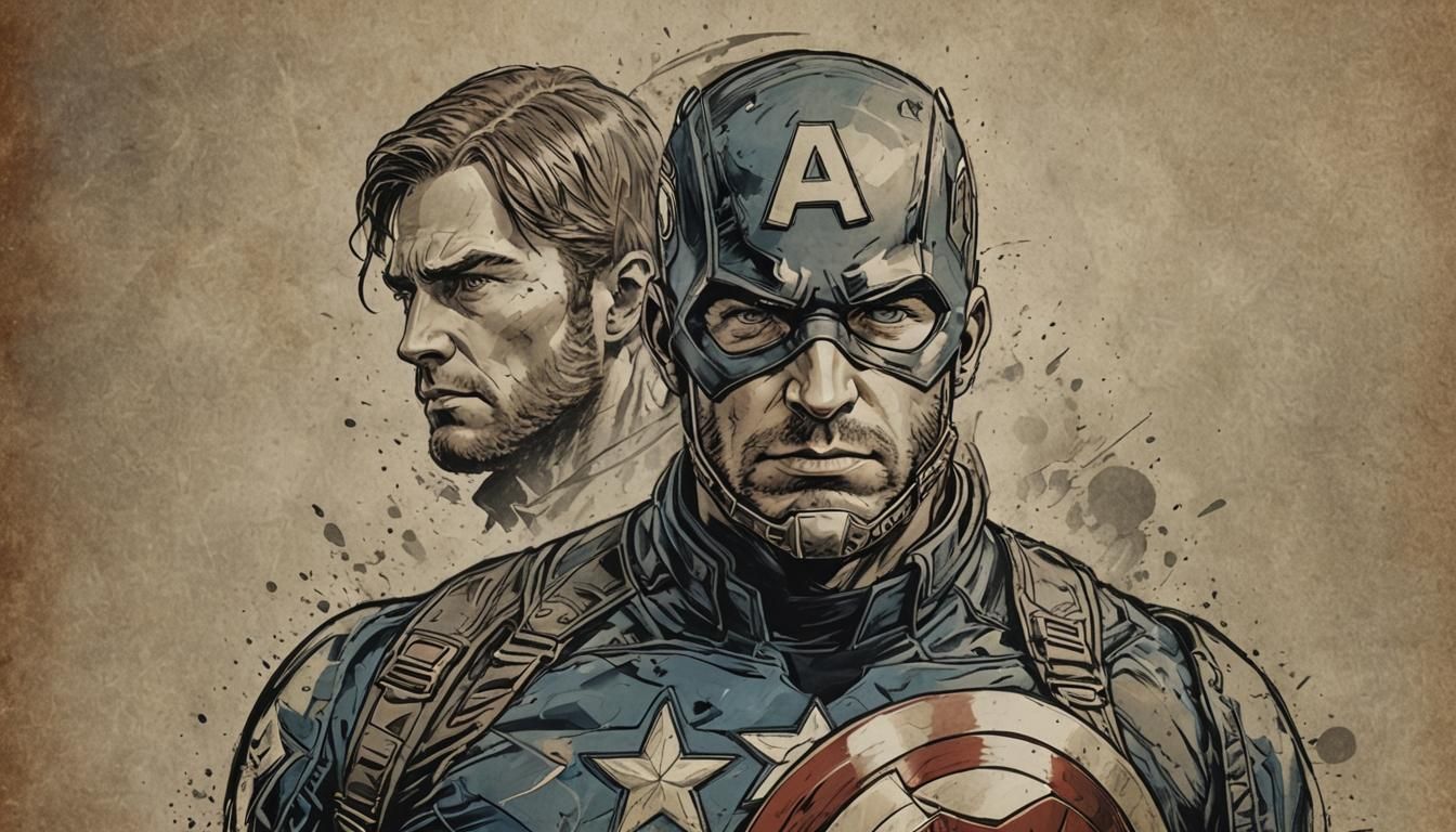 Captain America Portrait with Shield