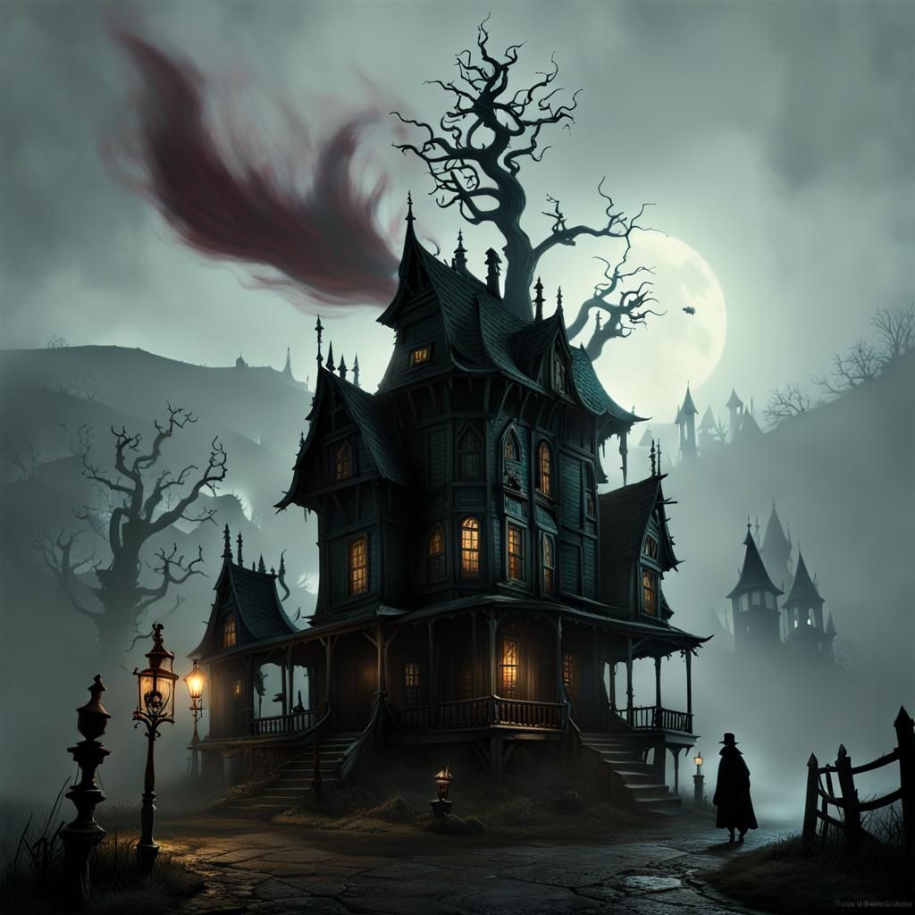 Eerie Ghosts Roam Haunted Village at Night