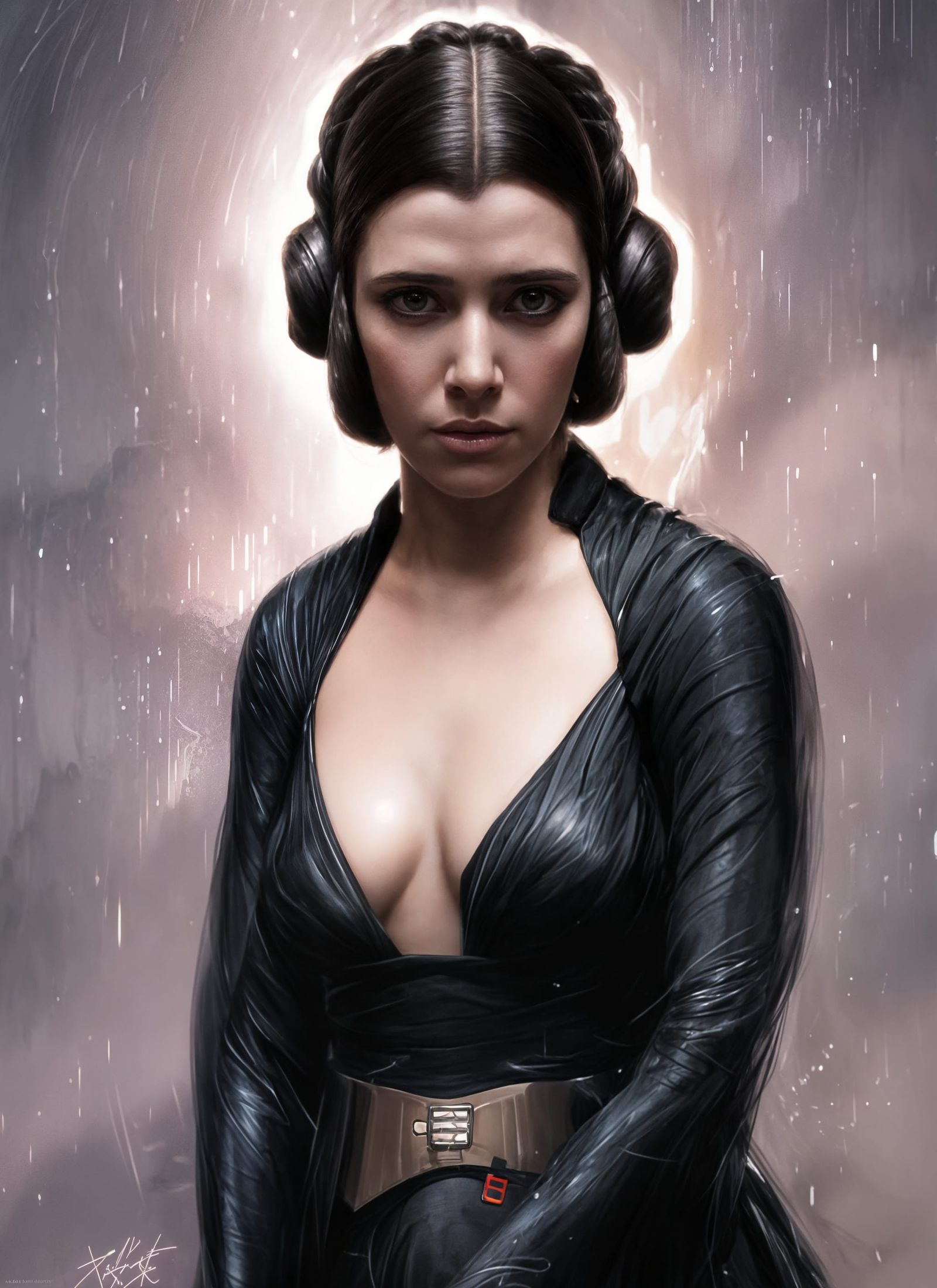 Princess Leia Portrait in Hyperdetailed Style